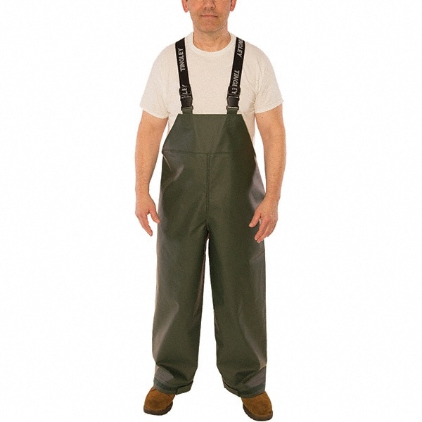 Bib Overalls: Size 2XL, Green, PVC