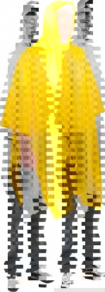 Rain Poncho: Yellow, Polyvinylchloride, Size Universal
