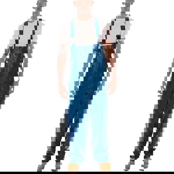 Rain Bib Overalls: Size 4X-Large, Arc Rating 14 cal/sq cm, Blue, Nomex