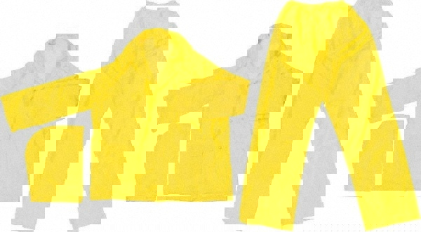 Rain Suit with Pants: Size X-Large, Yellow, PVC