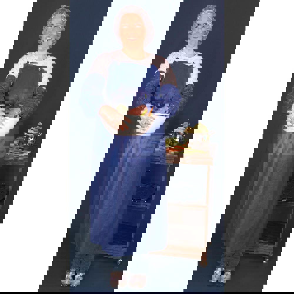 Disposable Bib Apron: One Size, Blue