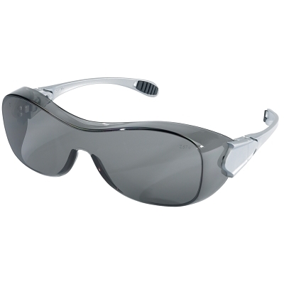 Safety Glasses: Anti-Fog, Polycarbonate, Gray Lenses, Full-Framed
