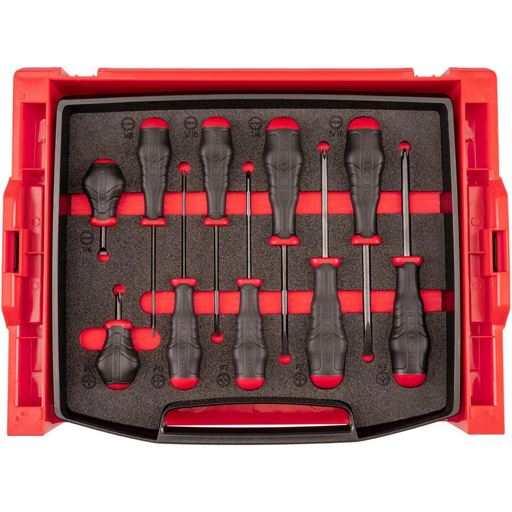 Screwdriver Sets; Screwdriver Types Included: Phillips; Slotted ; Container Type: Foam Module; Plastic Case ; Tether Style: Not Tether Capable ; Finish: Black Oxide ; Number Of Pieces: 10 ; Insulated: No