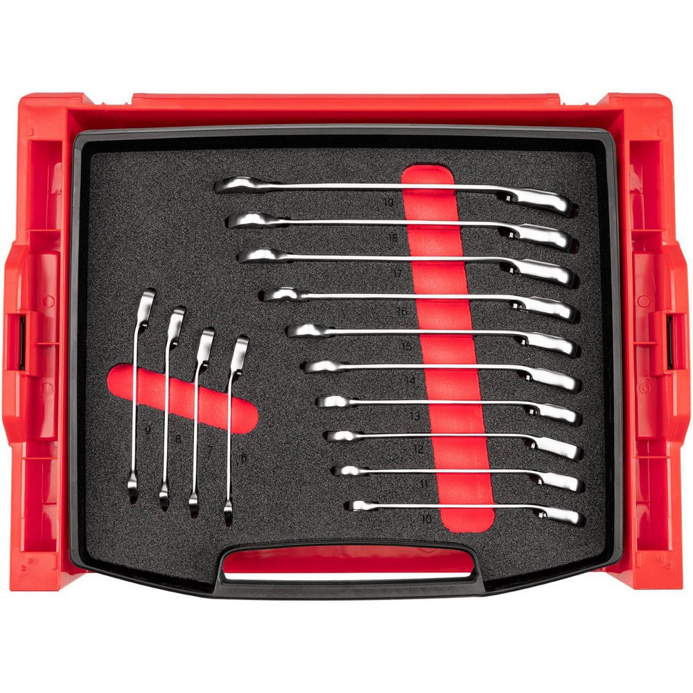 Wrench Sets; Set Type: Reversible Ratcheting Wrench Set ; System Of Measurement: Metric ; Size Range: 6 - 19mm ; Container Type: Foam Inserts; Drawer Insert; Rack ; Material: Steel ; Finish Coating: Chrome