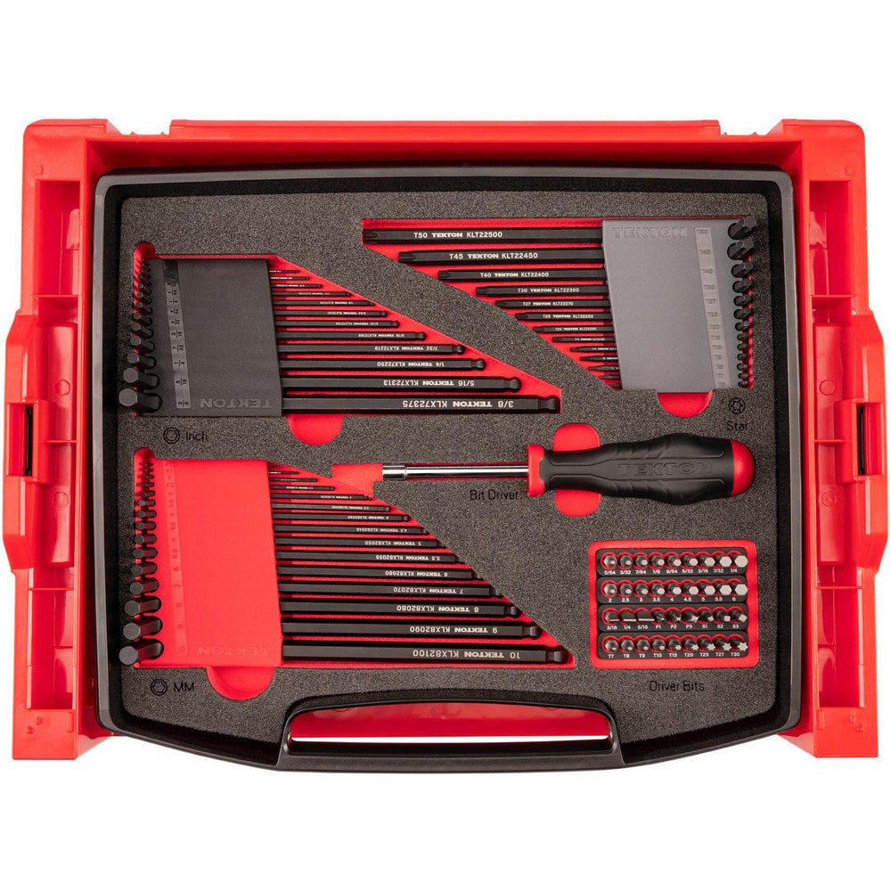 Hex Key Sets; Tool Type: Key and Bit Set ; Handle Type: L-Key ; Hex Size Range (Inch): 0.05 - 3/8 ; Hex Size Range (mm): 1.3 - 10 mm ; Container Type: Plastic Box ; Material: Steel