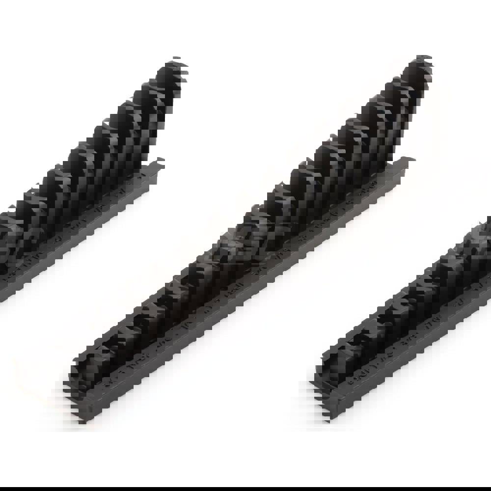 13-Tool 3/8 Inch Drive Crowfoot Wrench Organizer Rack, Black (5/16-1 in.)