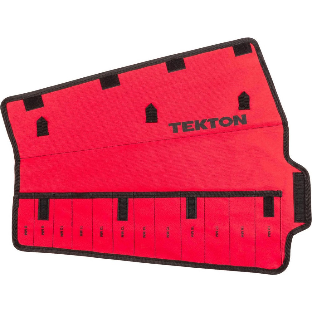 Tool Pouches & Holsters; Holder Type: Rollup Pouch ; Tool Type: Tekton Ratcheting Combination Wrench ; Closure Type: Hook & Loop ; Material: Polyester ; Color: Red ; Hand: Neutral