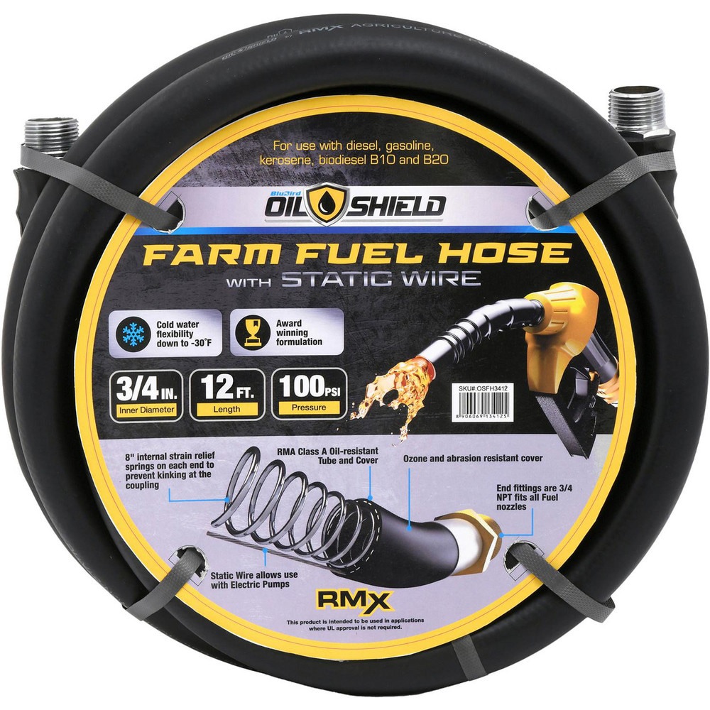 Fuel Injection Hose; Inside Diameter (Inch): 3/4 ; Outside Diameter: 29mm ; Overall Length: 12.00ft ; Hose Tube Material: Synthetic Rubber ; Material: Rubber ; Hose Cover Material: Synthetic Rubber