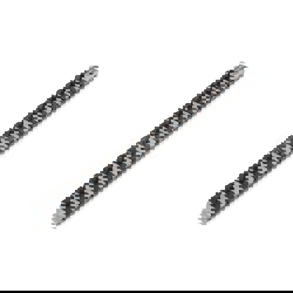 1/4 Inch Drive x 13 Inch Socket Rail, 15 Clips (Gray)