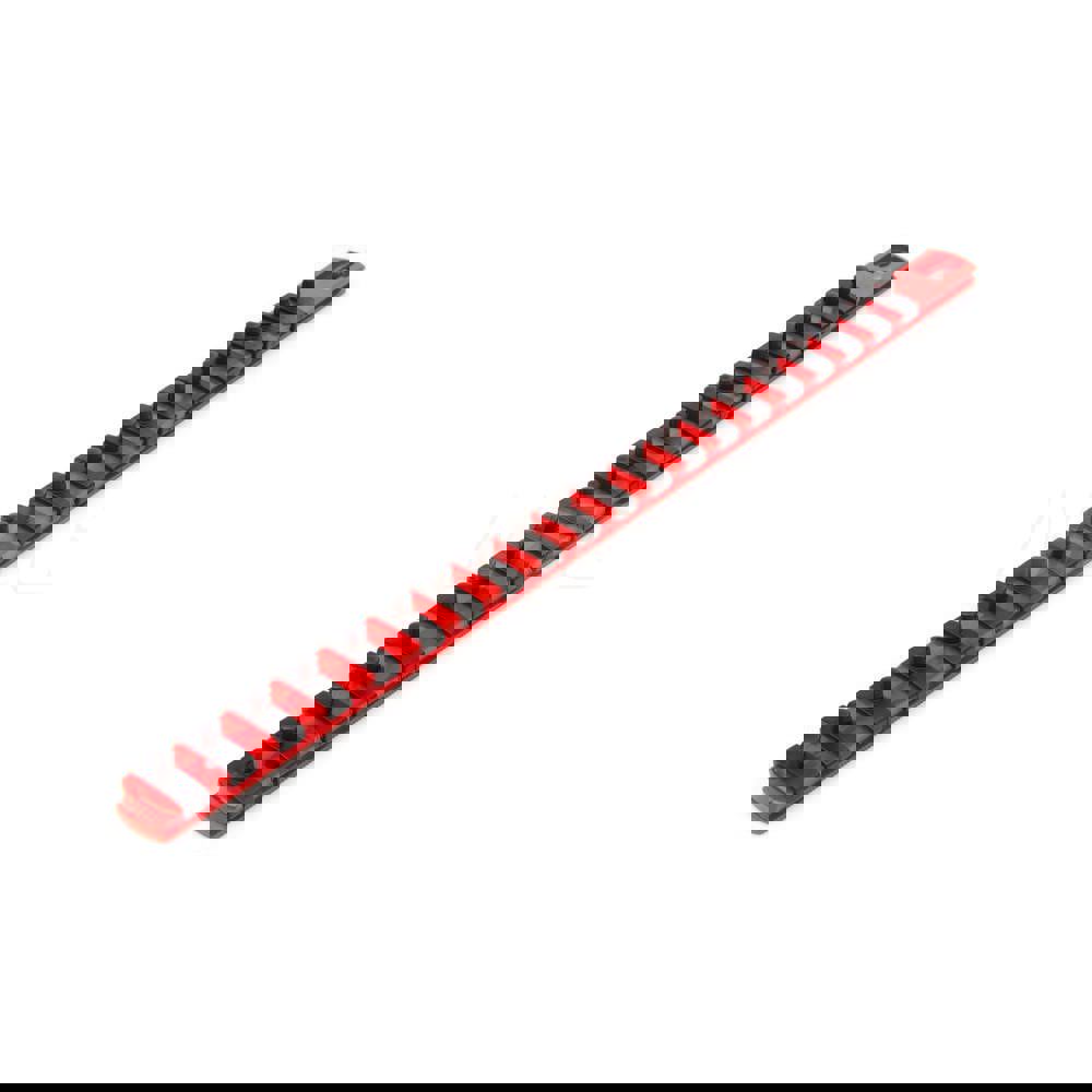 1/4 Inch Drive x 18 Inch Socket Rail, 20 Clips (Red)
