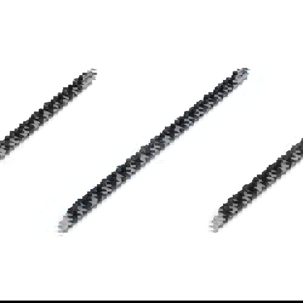 3/8 Inch Drive x 13 Inch Socket Rail, 15 Clips (Gray)