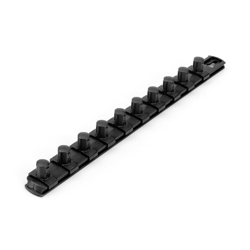 Socket Holders & Trays; Type: Socket Rail ; Drive Size: 1/2 in ; Number Of Sockets Held: 10 ; Overall Width: 1.1in ; Color: Black ; UNSPSC Code: 27112832