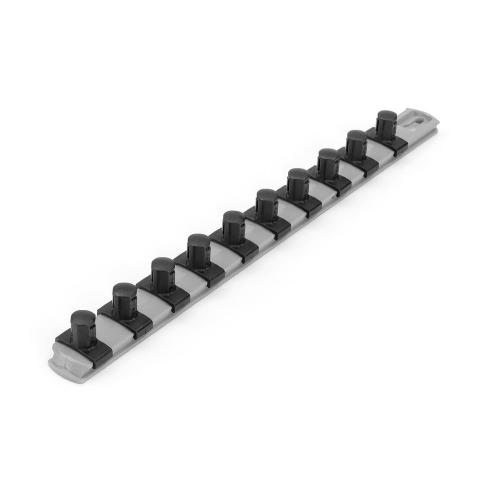 Socket Holders & Trays; Type: Socket Rail ; Drive Size: 1/2 in ; Number Of Sockets Held: 10 ; Overall Width: 1.1in ; Color: Gray ; UNSPSC Code: 27112832