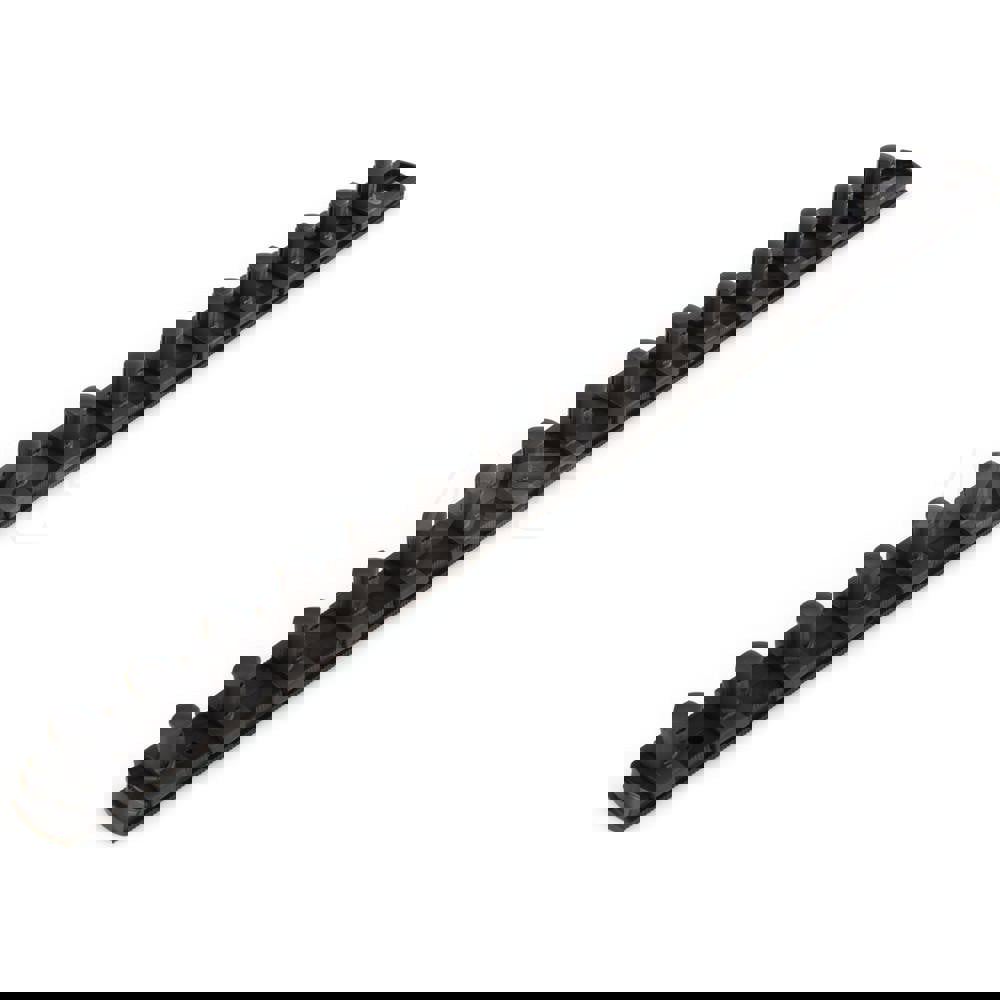 1/2 Inch Drive x 18 Inch Socket Rail, 15 Clips (Black)