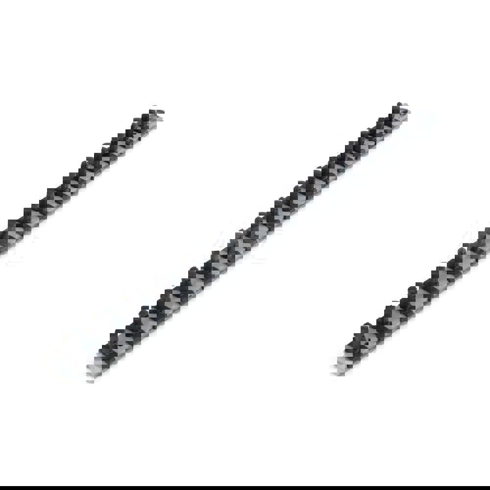 1/2 Inch Drive x 18 Inch Socket Rail, 15 Clips (Gray)