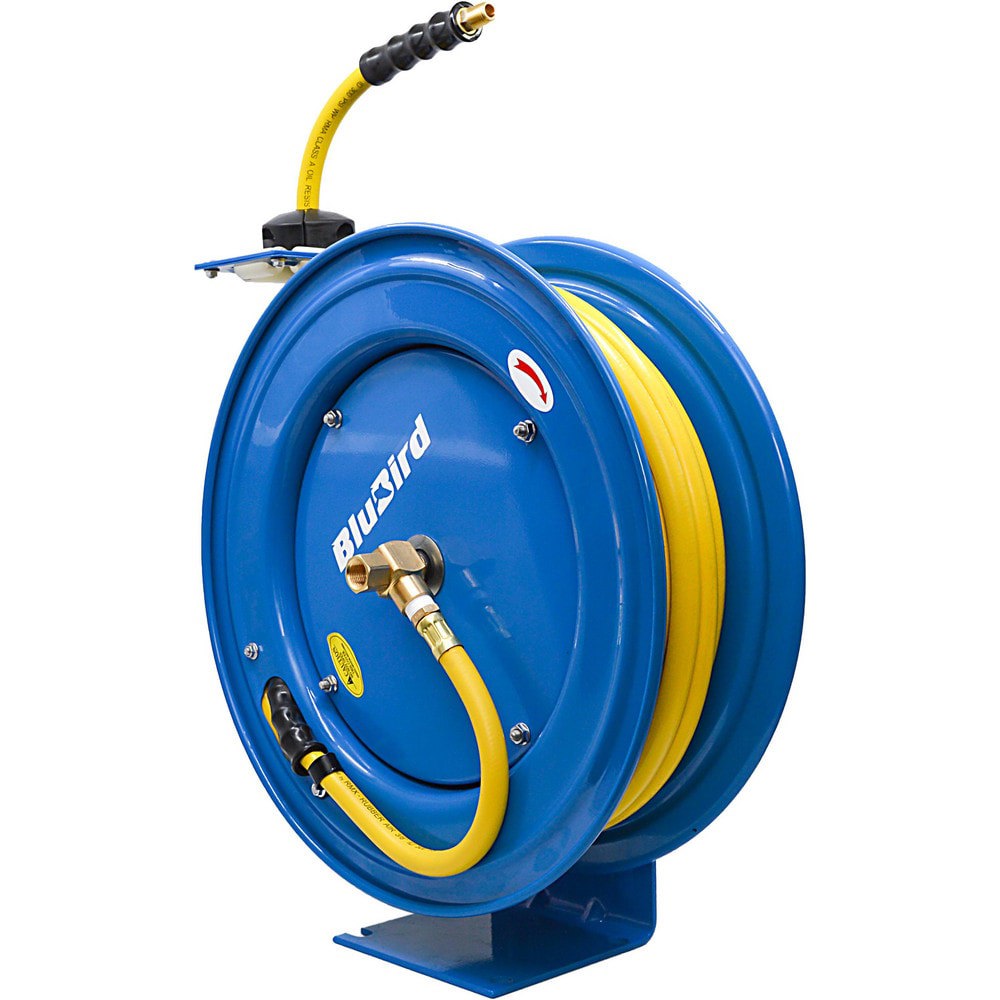 Hose Reels; Drive Type: Auto-Retractable ; Reel Type: Open ; Hose Length (Feet): 100.00 ; Hose Inside Diameter (Inch): 1/2 ; Maximum Working Pressure (Psi - 3 Decimals): 300.000 ; Application: Air Hose