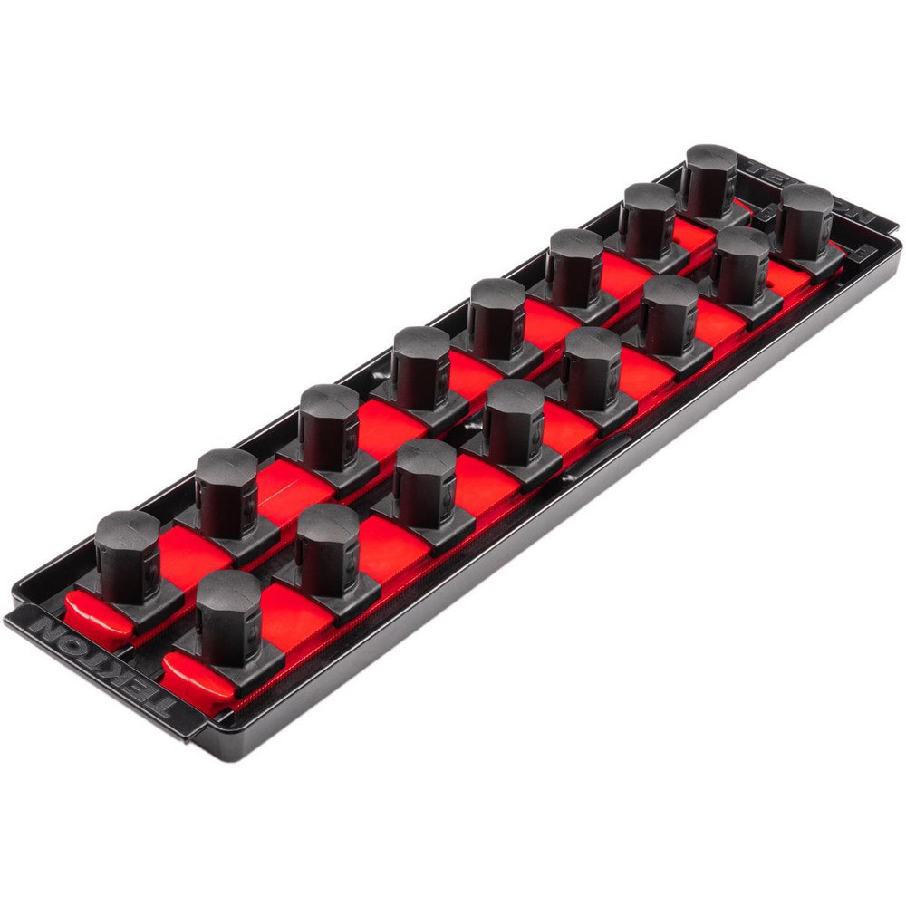 Socket Holders & Trays; Type: Socket Rail ; Drive Size: 3/4 in ; Number Of Sockets Held: 16 ; Material: Plastic ; Overall Length: 14.70 ; Overall Width: 4