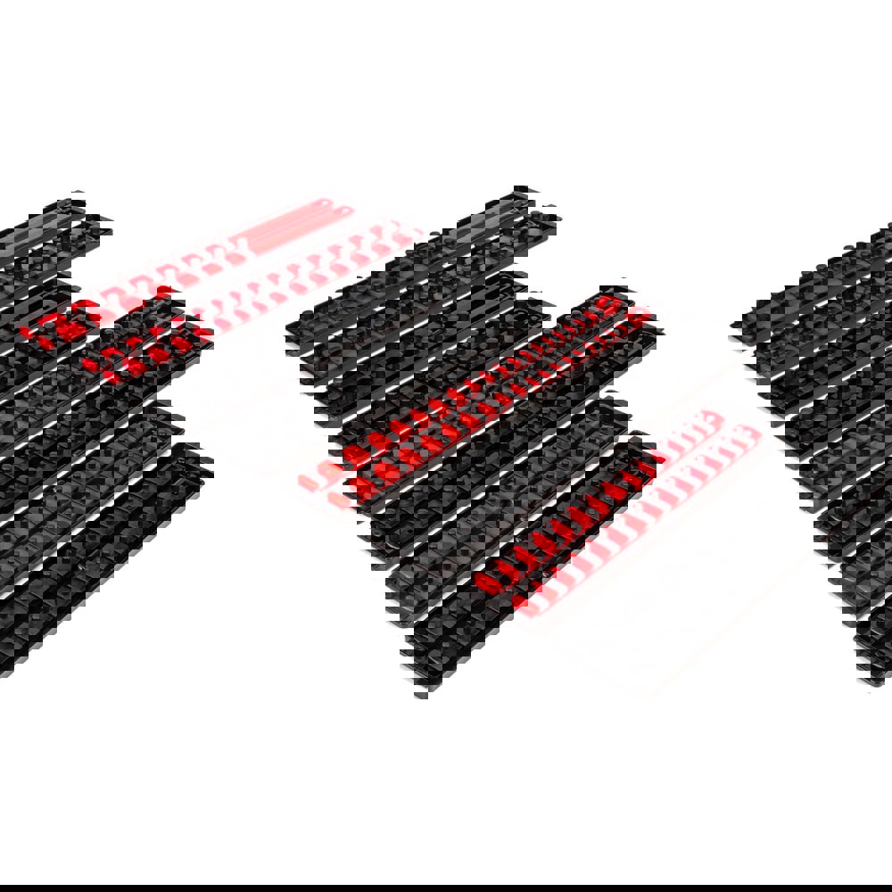 Socket Storage; Type: Socket Rail; Tray ; Drive Size (Inch): 1/4; 3/8; 1/2 ; Number Of Sockets Held: 196 ; Material: Plastic ; Overall Length: 19.70 ; Overall Width: 30