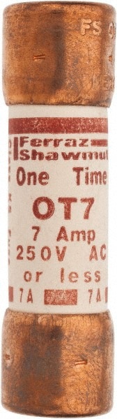 Cylindrical Fast-Acting Fuse: K5, 7 A, 50.8 mm OAL, 14.4 mm Dia
