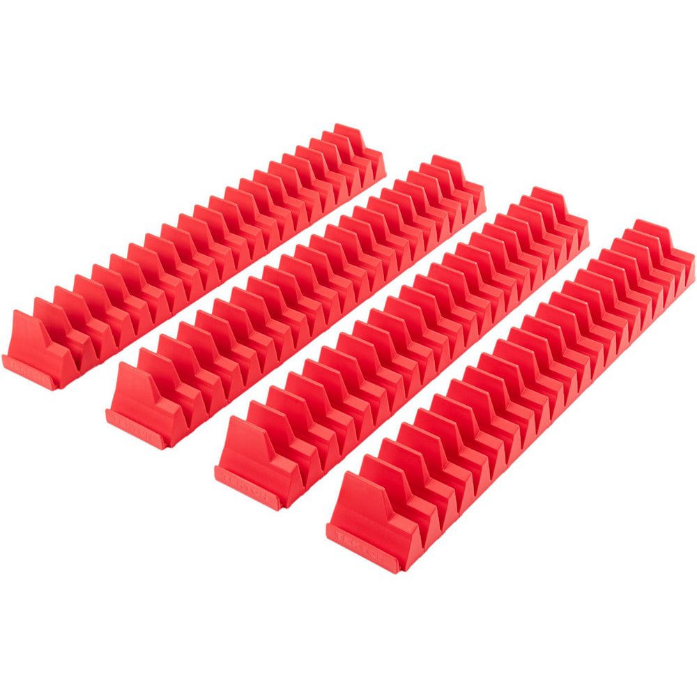 Wrench Accessories; Type: Modular Slotted Organizer ; Overall Length (Inch): 61-3/8 ; Includes: (12) Small Organizers; (24) Large Organizers; (2) Inch Label Sheets; (2) Metric Label Sheets ; Color: Red ; Material: Plastic