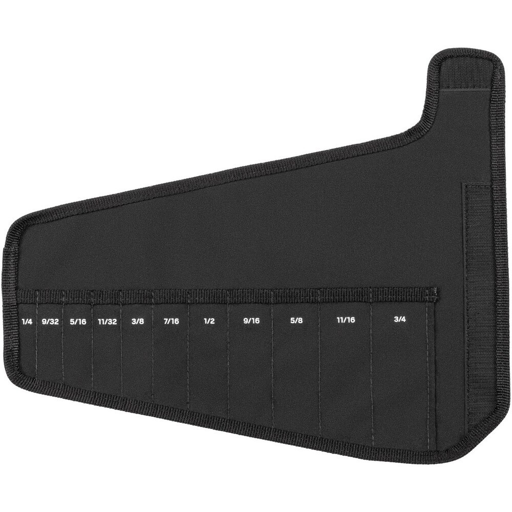 Tool Pouches & Holsters; Holder Type: Rollup Pouch ; Tool Type: Combination Wrench ; Closure Type: Hook & Loop ; Material: Polyester ; Color: Black ; Belt Included: No