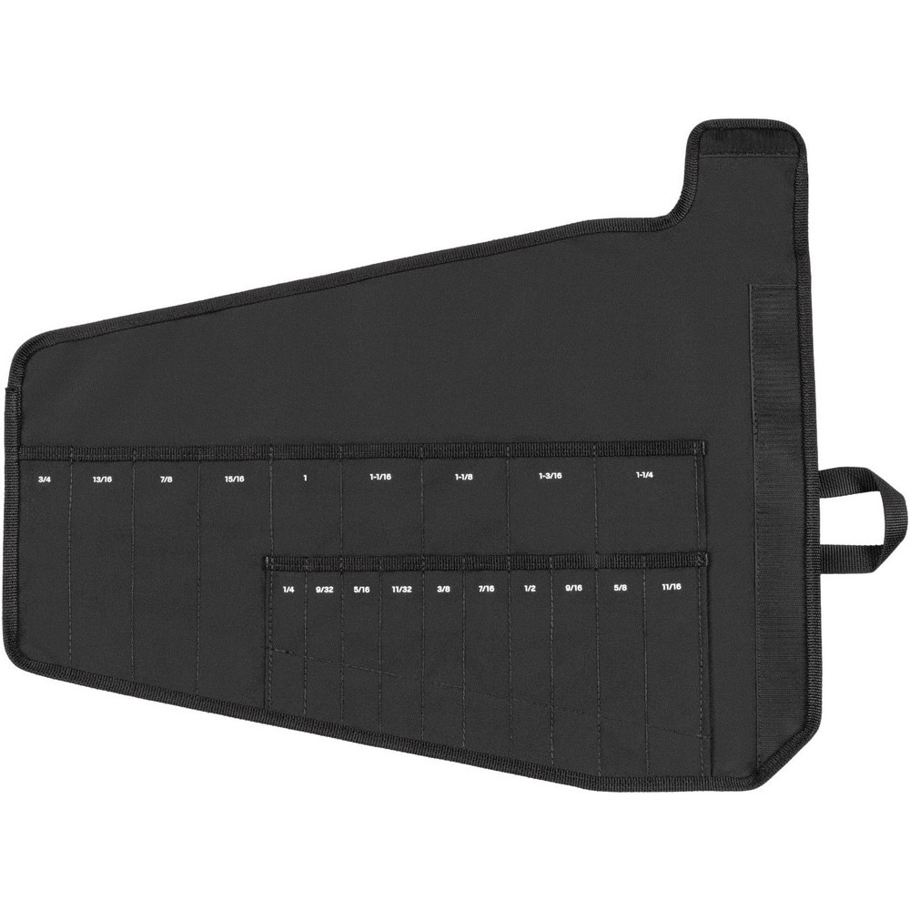 Tool Pouches & Holsters; Holder Type: Rollup Pouch ; Tool Type: Combination Wrench ; Closure Type: Hook & Loop ; Material: Polyester ; Color: Black ; Belt Included: No