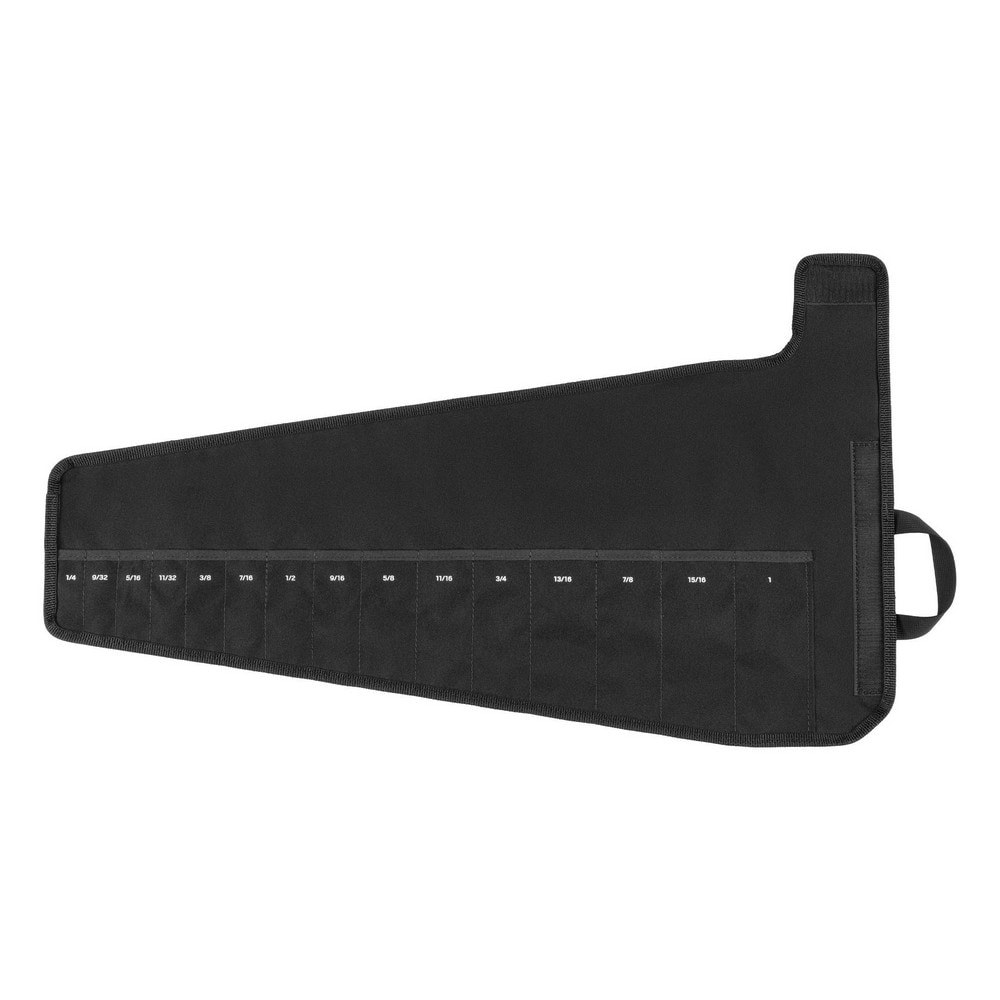 Tool Pouches & Holsters; Holder Type: Rollup Pouch ; Tool Type: SAE Ratcheting Combination Wrench Pouch ; Closure Type: Hook & Loop ; Material: Polyester ; Color: Black ; Hand: Ambidextrous