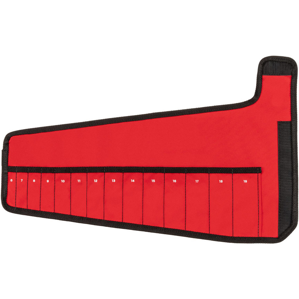 Tool Pouches & Holsters; Holder Type: Rollup Pouch ; Tool Type: Combination Wrench ; Closure Type: Hook & Loop ; Material: Polyester ; Color: Red ; Belt Included: No