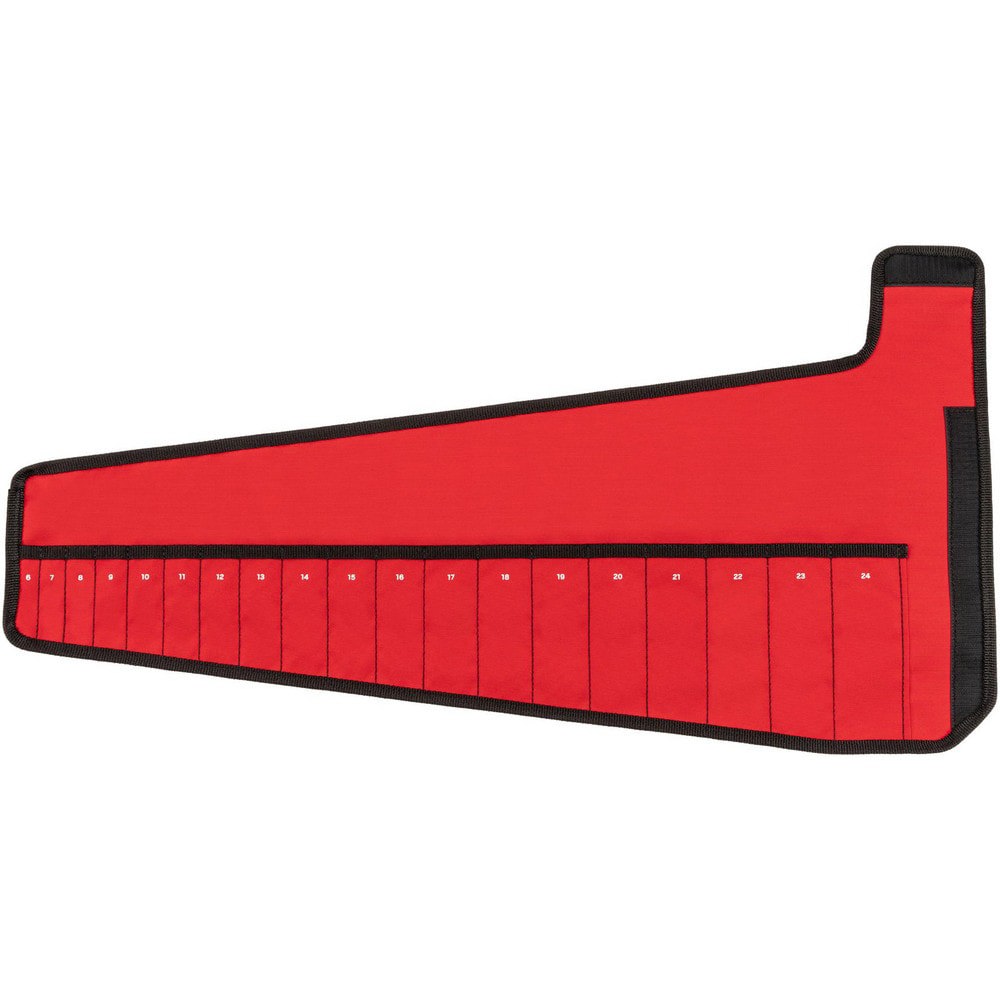 Tool Pouches & Holsters; Holder Type: Rollup Pouch ; Tool Type: Combination Wrench ; Closure Type: Hook & Loop ; Material: Polyester ; Color: Red ; Belt Included: No