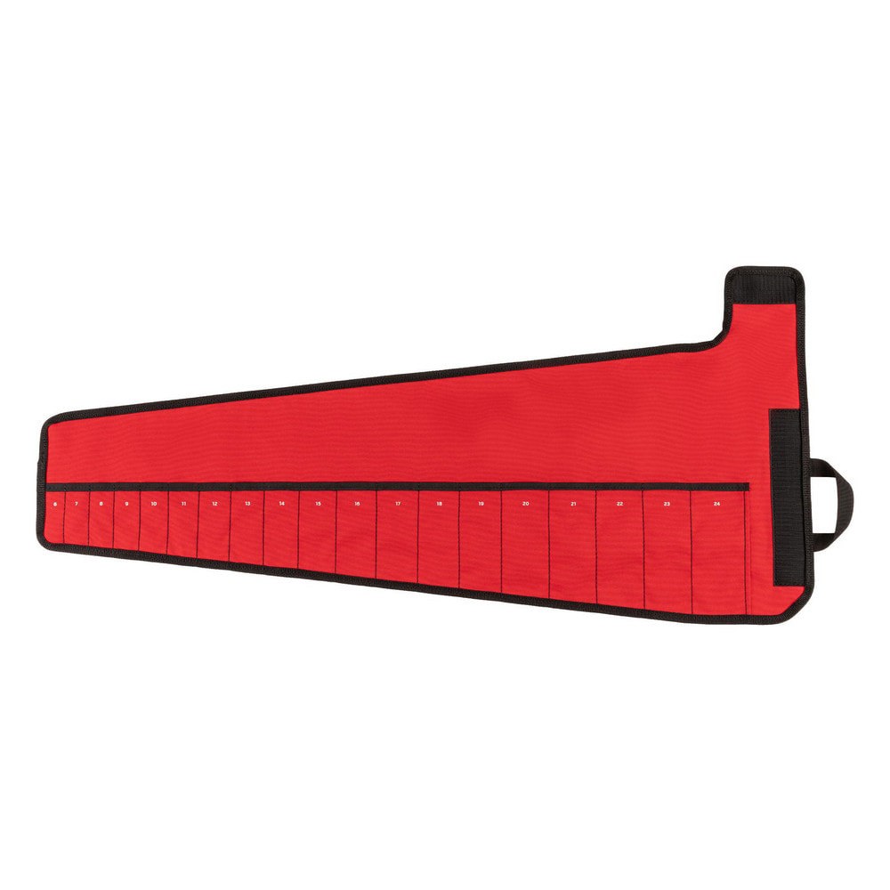 Tool Pouches & Holsters; Holder Type: Rollup Pouch ; Tool Type: Metric Ratcheting Combination Wrench Pouch ; Closure Type: Hook & Loop ; Material: Polyester ; Color: Red ; Hand: Ambidextrous