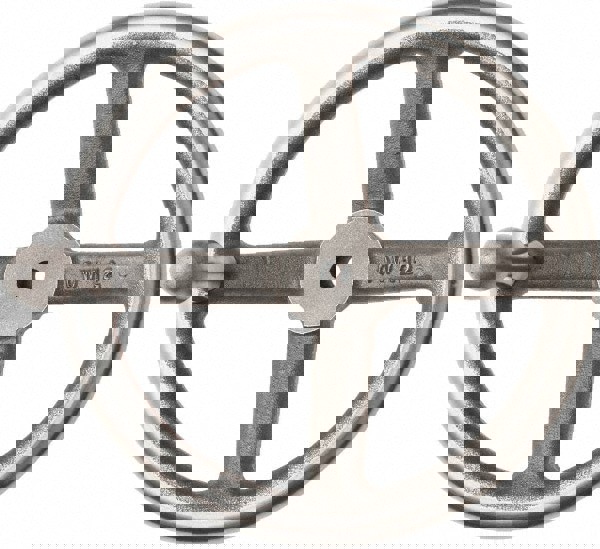 Spoked Offset Handwheel: Revolving Handle, Cast Iron, Plain Finish