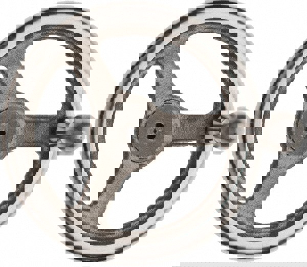 Spoked Offset Handwheel: Revolving Handle, Plain Finish