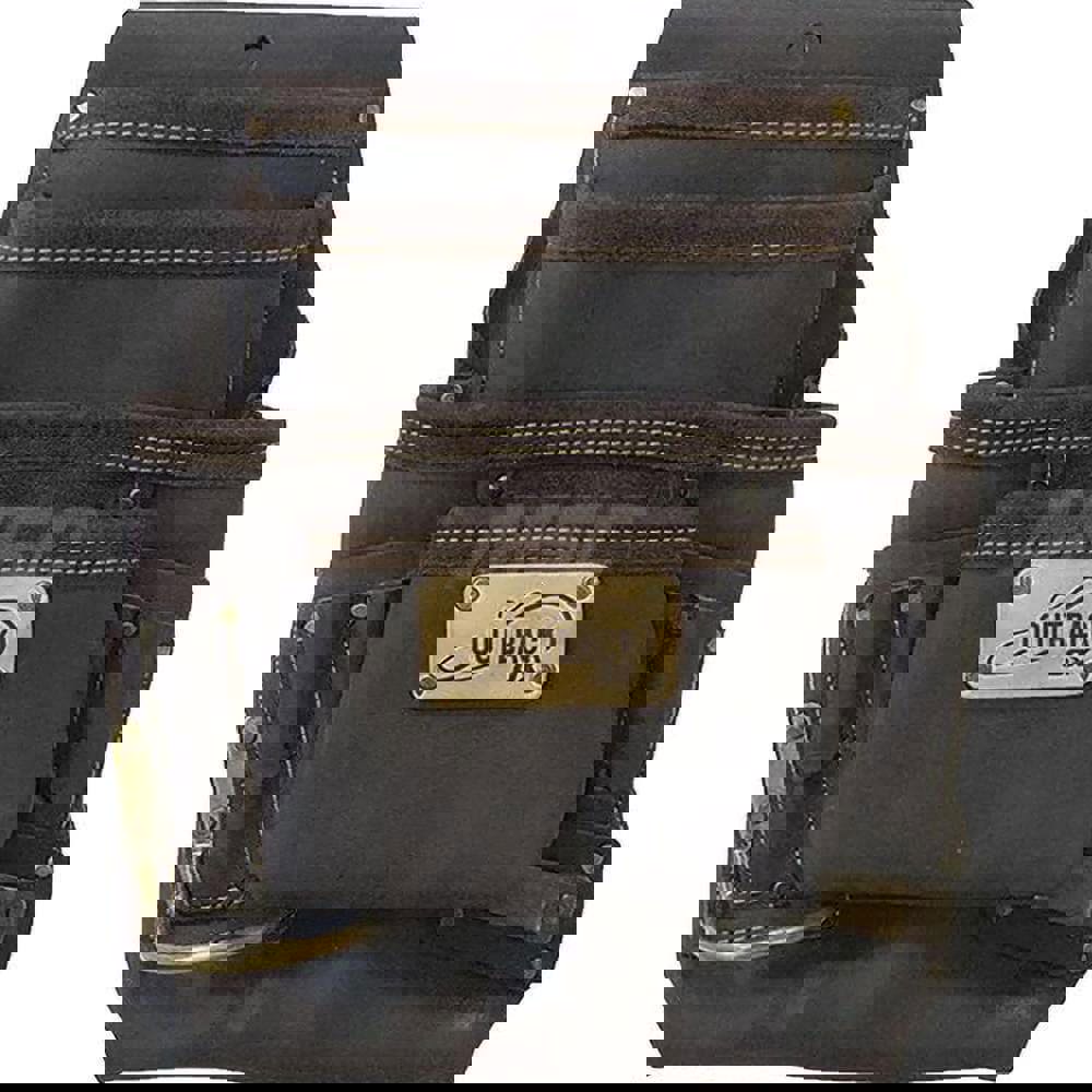 Carpenters Nail & Tool Bag /Pouch: 10 Pockets, Oil-Tanned Leather, Brown