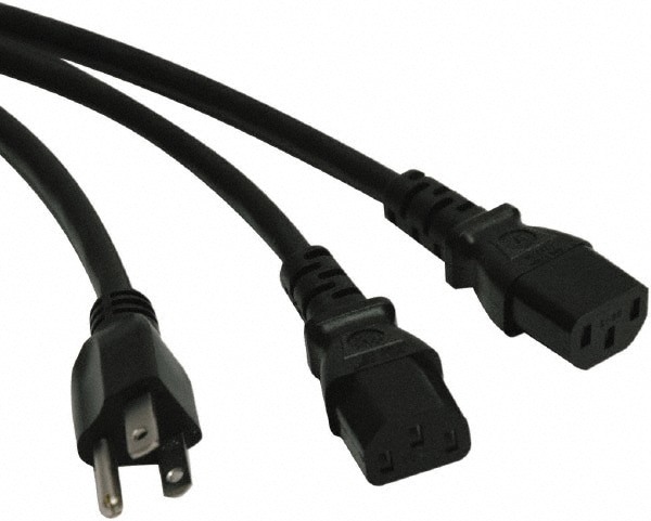 6' Long, NEMA 5-15P/IEC-320-C-13 Computer Cable