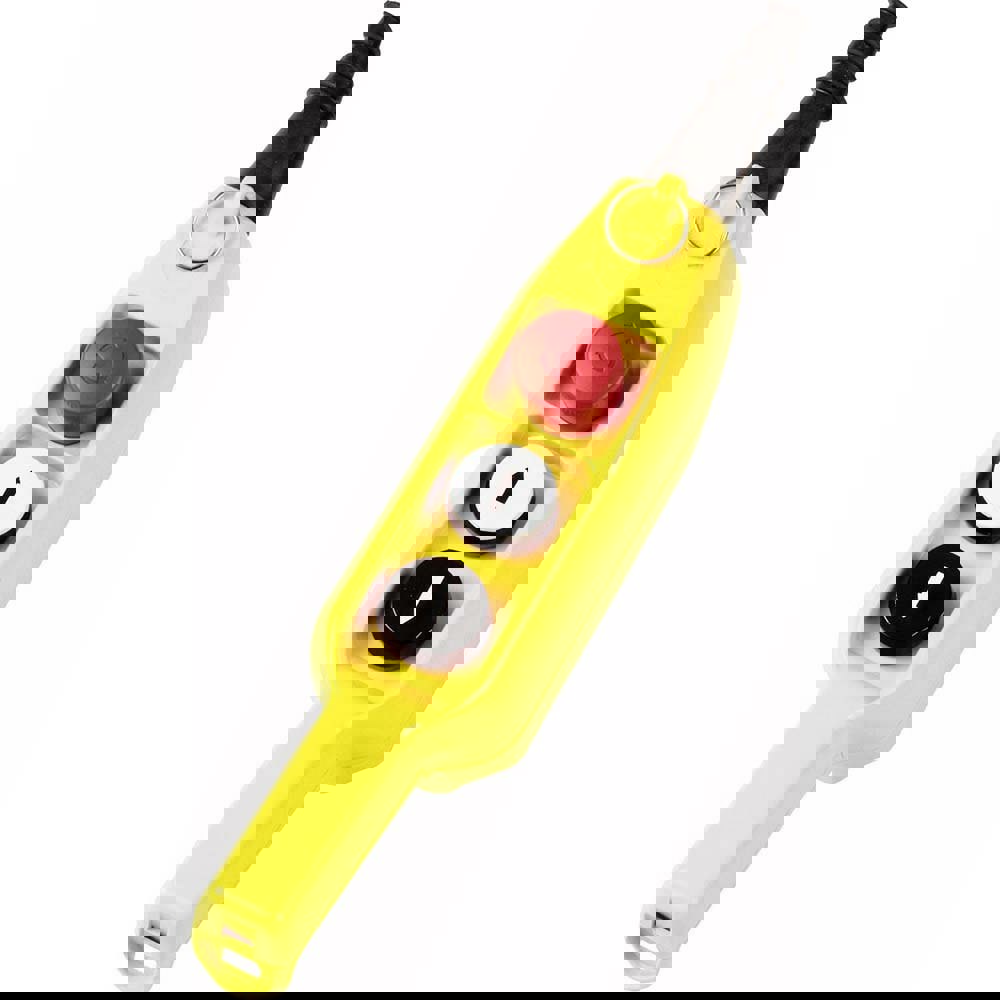 Pushbutton Switch Accessories; Switch Accessory Type: Pushbutton Operator; Emergency Stop ; For Use With: Hoists; Cranes ; Pushbutton Type: Flush ; Pushbutton Shape: Round ; Color: Yellow ; Operator Illumination: NonIlluminated