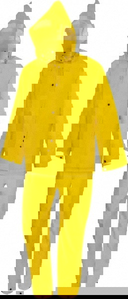 Rain Suit with Pants: Size X-Large, Non-Hazardous Protection, Yellow, PVC