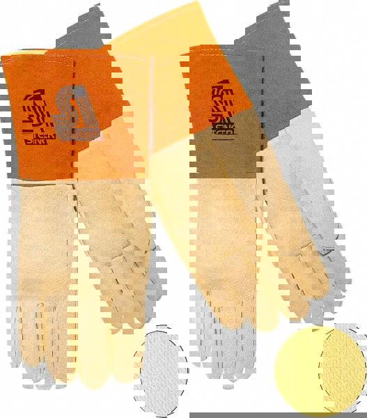 Welding Gloves: Size Large, Pigskin Leather, MIG Welding Application