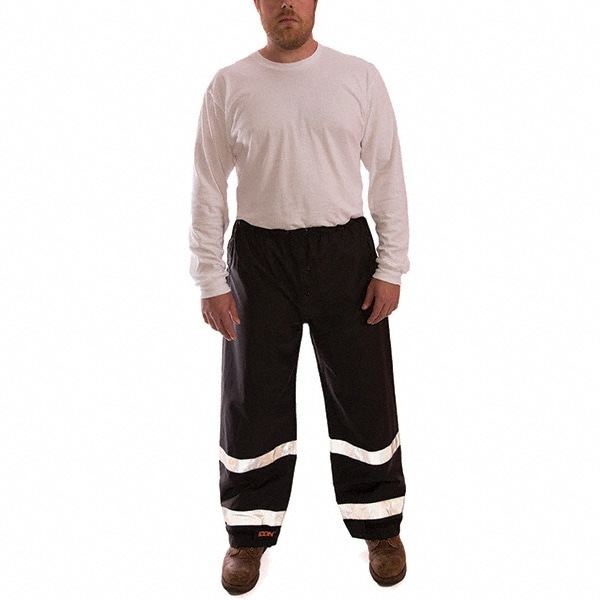 Rain Pants: Polyester, Snaps Closure, Black, 3X-Large