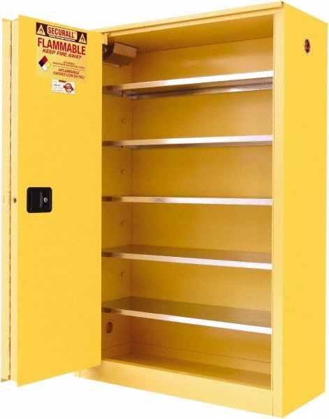 Standard Cabinet: Self-Closing & Sliding, 5 Shelves, Yellow