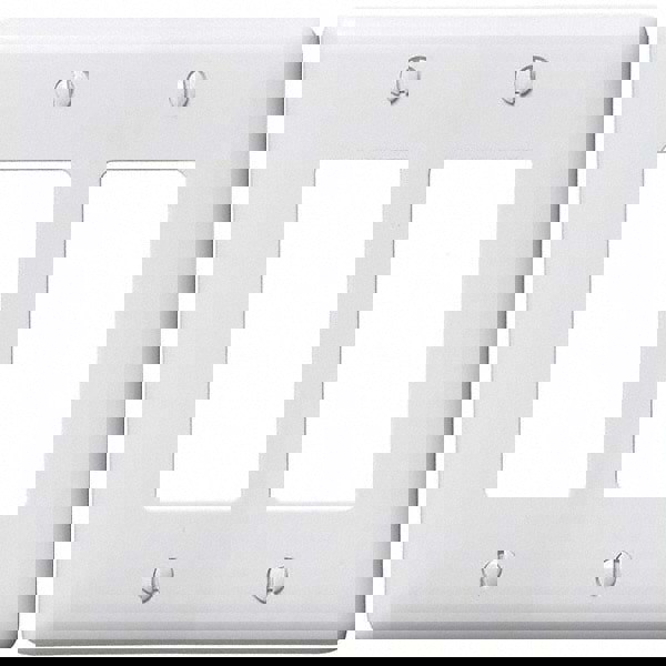 Wall Plates; Wall Plate Type: Outlet Wall Plates ; Color: White ; Wall Plate Configuration: GFCI/Surge Receptacle ; Material: Thermoplastic ; Shape: Rectangle ; Wall Plate Size: Standard