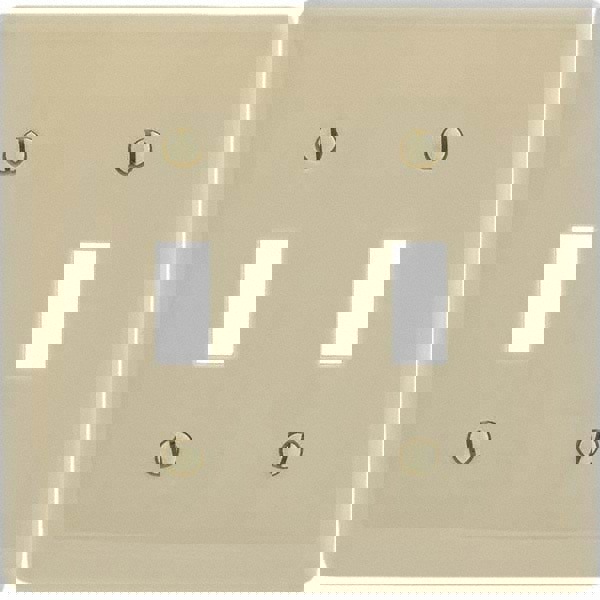 Wall Plates; Wall Plate Type: Switch Plates; Wall Plate Configuration: Toggle Switch; Shape: Rectangle; Wall Plate Size: Standard; Number of Gangs: 2; Overall Length (mm): 4.6300 in; Overall Length (Inch): 4.6300; Overall Width (Decimal Inch): 4.6900; Ove