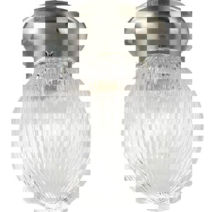 6 in. Globe Ceiling Fixture with Prismatic Glass in Brushed Nickel