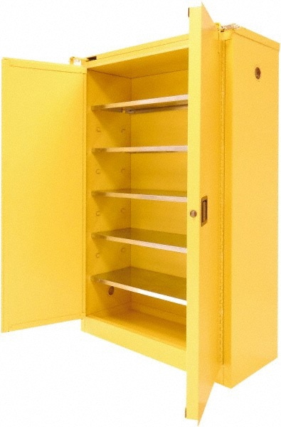 Standard Cabinet: Self-Closing & Sliding, 5 Shelves, Yellow