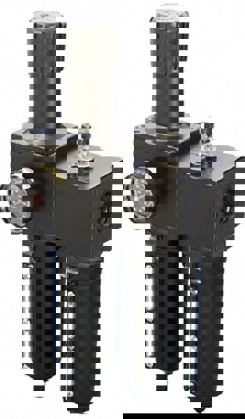 FRL Combination Unit: 3/4 NPT, Heavy-Duty, 2 Pc Filter/Regulator-Lubricator with Pressure Gauge