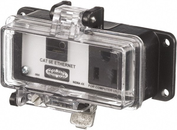 1 Port, 1 Power Receptacle, Ethernet, Clear Data Port Receptacle
