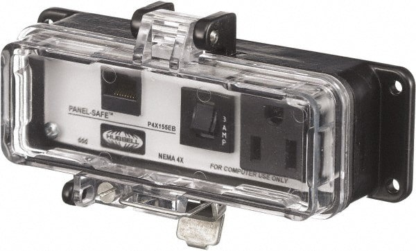 1 Port, 1 Power Receptacle, Ethernet, Clear Data Port Receptacle