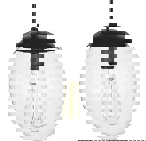 1-Light Modern Small Hanging Pendant Light in Matte Black