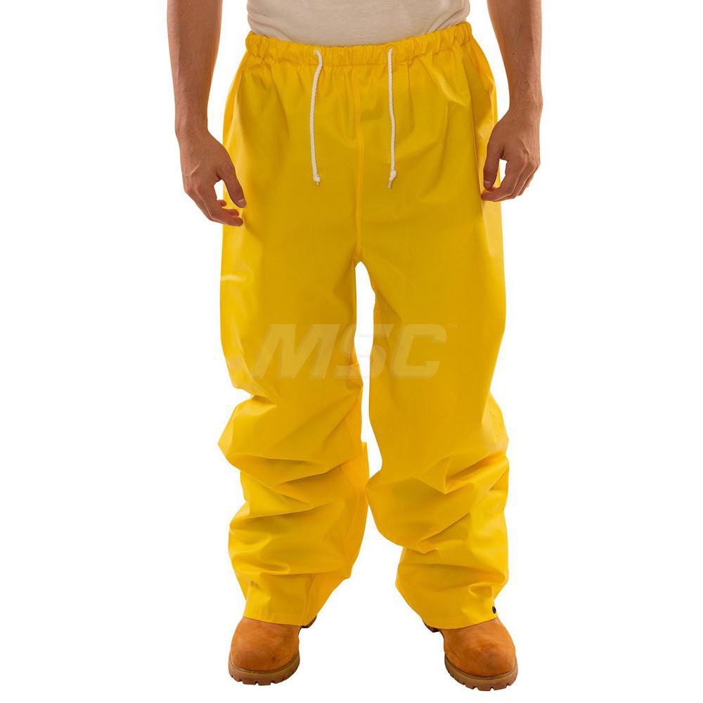 Work Pants: Flame-Resistant, 2X-Large, Polyvinylchloride & Polyester, Yellow, 54