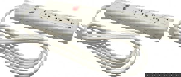 6 Outlets, 120 Volts, 15 Amps, 6' Cord, Power Outlet Strip