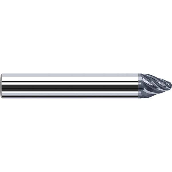 Tapered End Mill: 8 Flutes, Solid Carbide, Tapered End